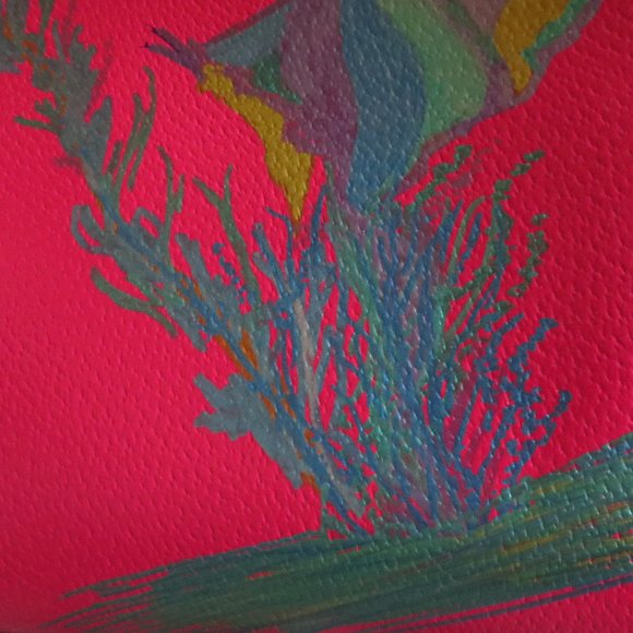 KATE SPADE Handbags - KATE SPADE Pink Hand Painted Butterfly Leather Bag